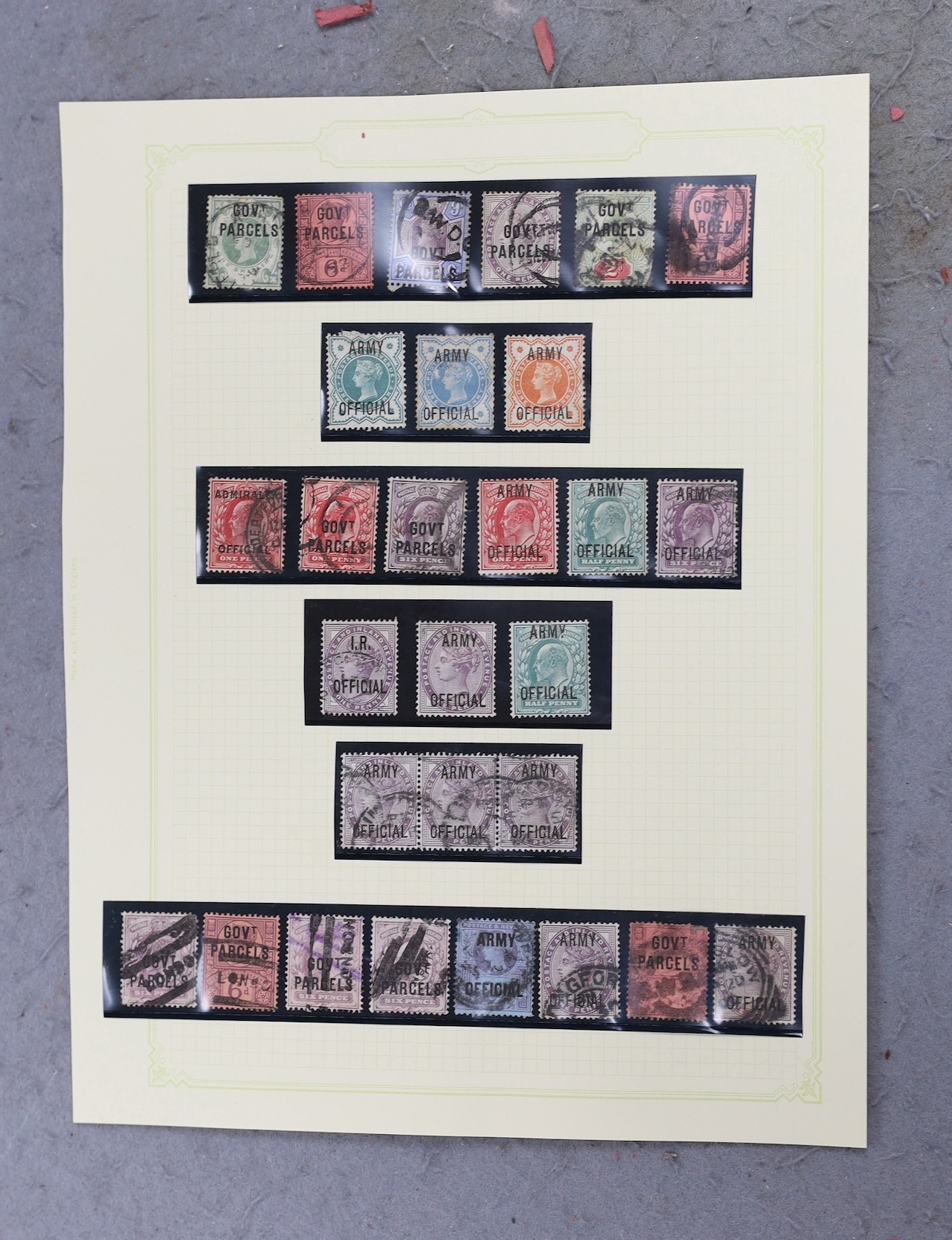 A collection of Victorian and Edwardian Official Use stamps